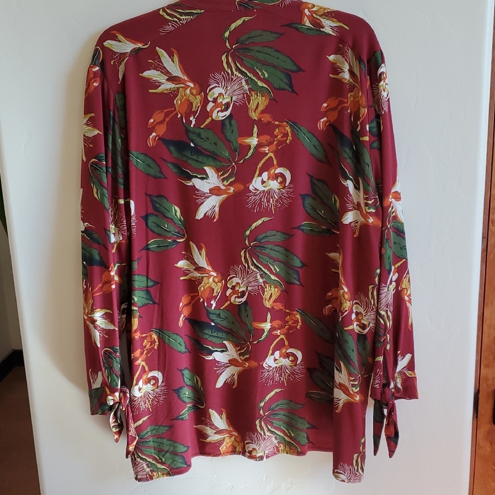 Floral Popover Blouse Multicolor XL - Picture 2 of 9